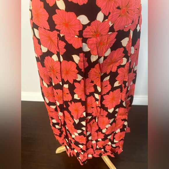 REISS Kolbie Floral Printed Slip Skirt in Coral Size Women's 10 - Picture 4 of 8